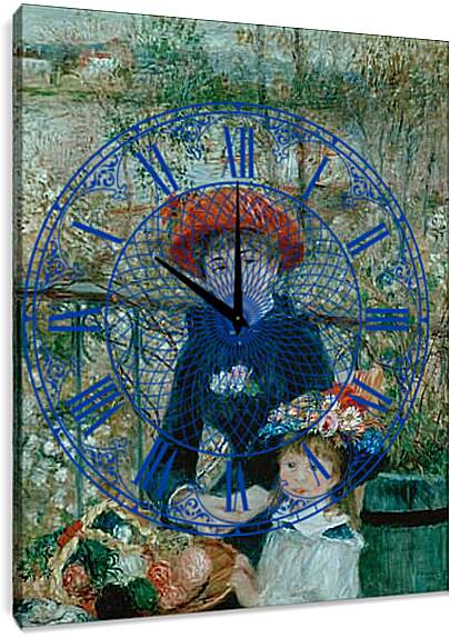 Часы картина - Auf der Terrasse. Пьер Огюст Ренуар