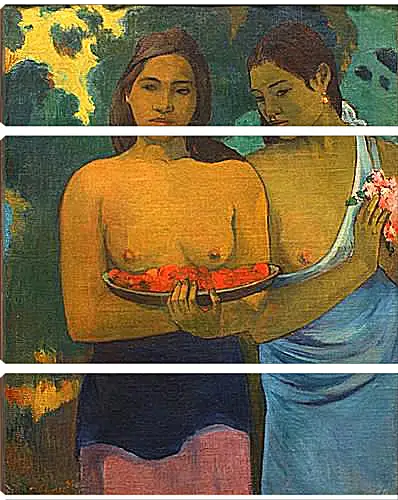 Модульная картина - Les Seins aux Fleurs Rouges, ou Deux Tahitiannnes (aux fleurs de mango). Поль Гоген