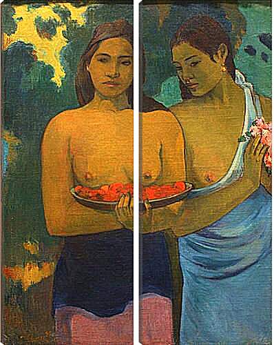 Модульная картина - Les Seins aux Fleurs Rouges, ou Deux Tahitiannnes (aux fleurs de mango). Поль Гоген