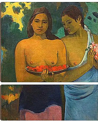 Модульная картина - Les Seins aux Fleurs Rouges, ou Deux Tahitiannnes (aux fleurs de mango). Поль Гоген