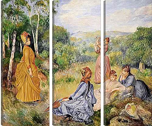 Модульная картина - Young Ladies Playing Badminton, 1885. Пьер Огюст Ренуар