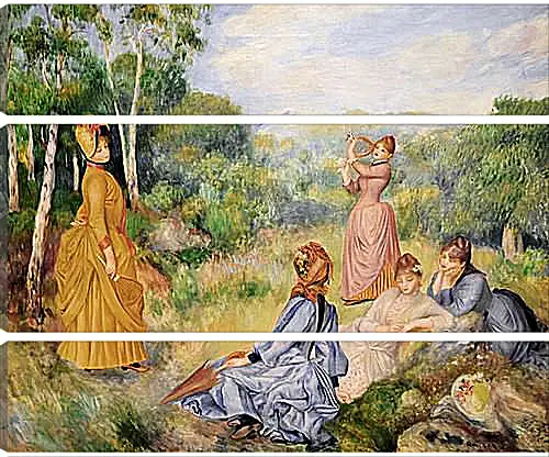 Модульная картина - Young Ladies Playing Badminton, 1885. Пьер Огюст Ренуар