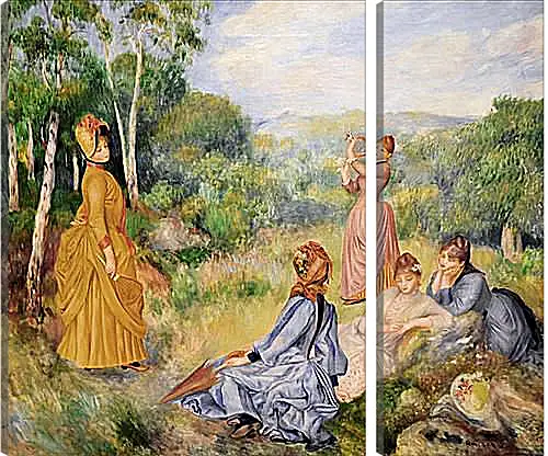 Модульная картина - Young Ladies Playing Badminton, 1885. Пьер Огюст Ренуар