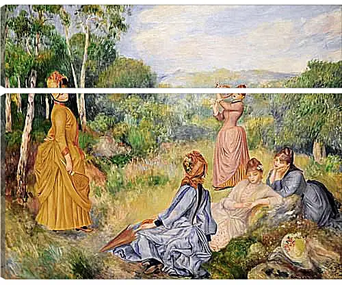 Модульная картина - Young Ladies Playing Badminton, 1885. Пьер Огюст Ренуар