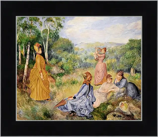 Картина в раме - Young Ladies Playing Badminton, 1885. Пьер Огюст Ренуар