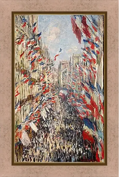 Картина в раме - The Rue Montorgueil, 30th of June 1878. Клод Моне