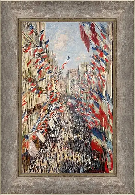 Картина в раме - The Rue Montorgueil, 30th of June 1878. Клод Моне