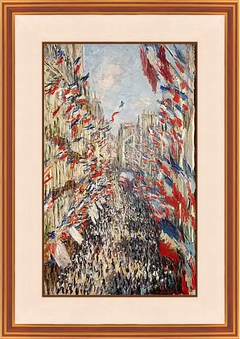 Картина в раме - The Rue Montorgueil, 30th of June 1878. Клод Моне