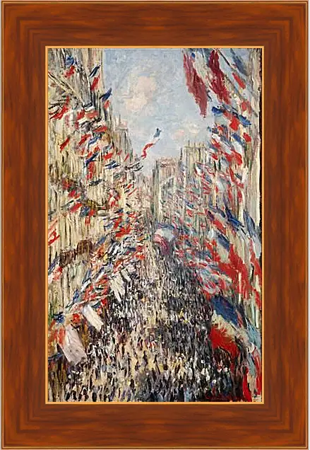 Картина в раме - The Rue Montorgueil, 30th of June 1878. Клод Моне