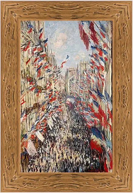 Картина в раме - The Rue Montorgueil, 30th of June 1878. Клод Моне