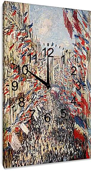 Часы картина - The Rue Montorgueil, 30th of June 1878. Клод Моне