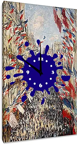 Часы картина - The Rue Montorgueil, 30th of June 1878. Клод Моне