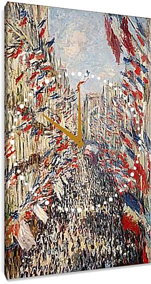 Часы картина - The Rue Montorgueil, 30th of June 1878. Клод Моне