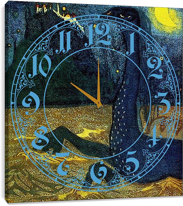Часы картина - Лунная ночь. Кандинский Василий
