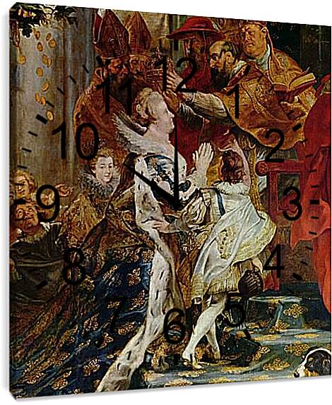 Часы картина - Коронация Марии Медичи. Питер Пауль Рубенс