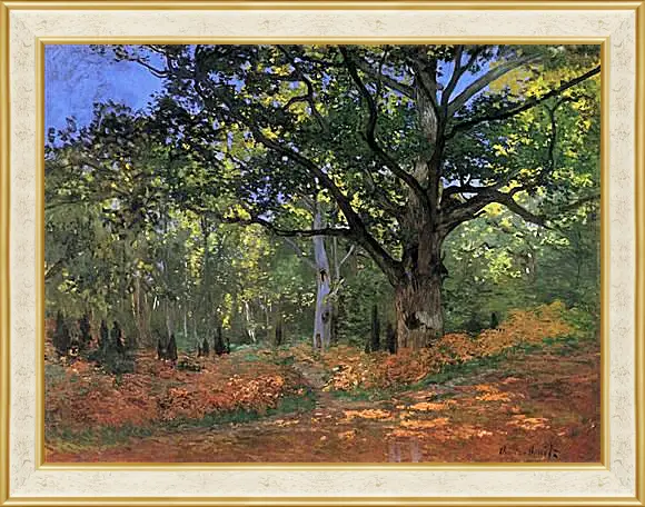 Картина в раме - The Bodmer Oak, Fontainbleau Forest. Клод Моне