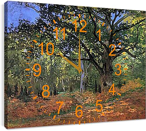 Часы картина - The Bodmer Oak, Fontainbleau Forest. Клод Моне