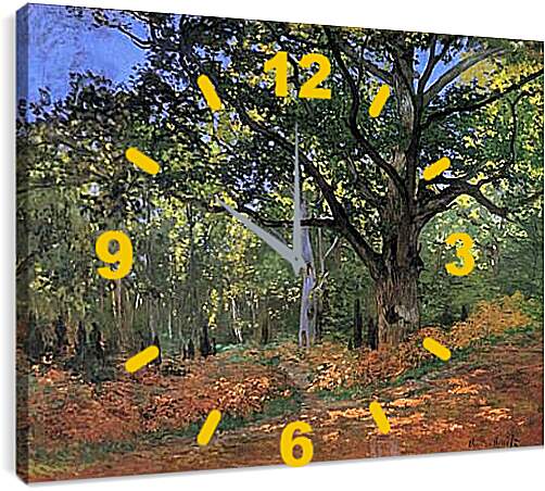 Часы картина - The Bodmer Oak, Fontainbleau Forest. Клод Моне