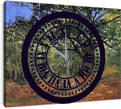 Часы картина - The Bodmer Oak, Fontainbleau Forest. Клод Моне