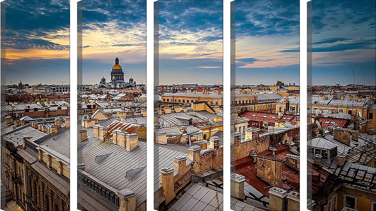 Модульная картина - Крыши Санкт-Петербурга