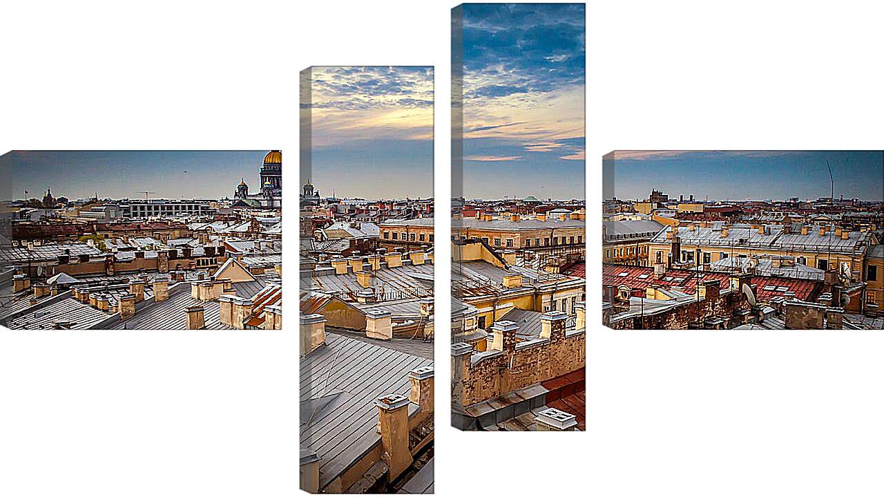 Модульная картина - Крыши Санкт-Петербурга