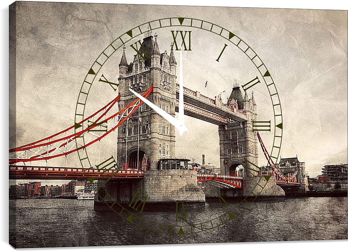 Часы картина - london england tower bridge