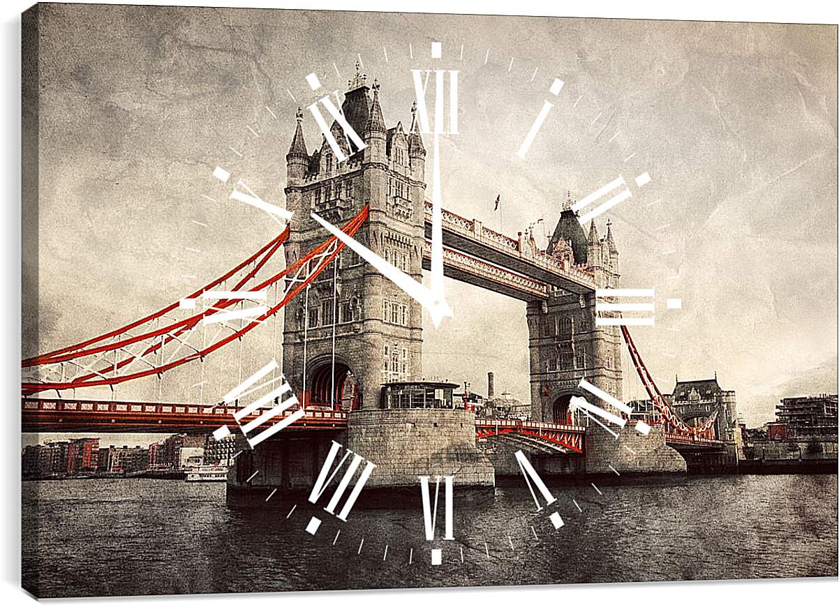 Часы картина - london england tower bridge