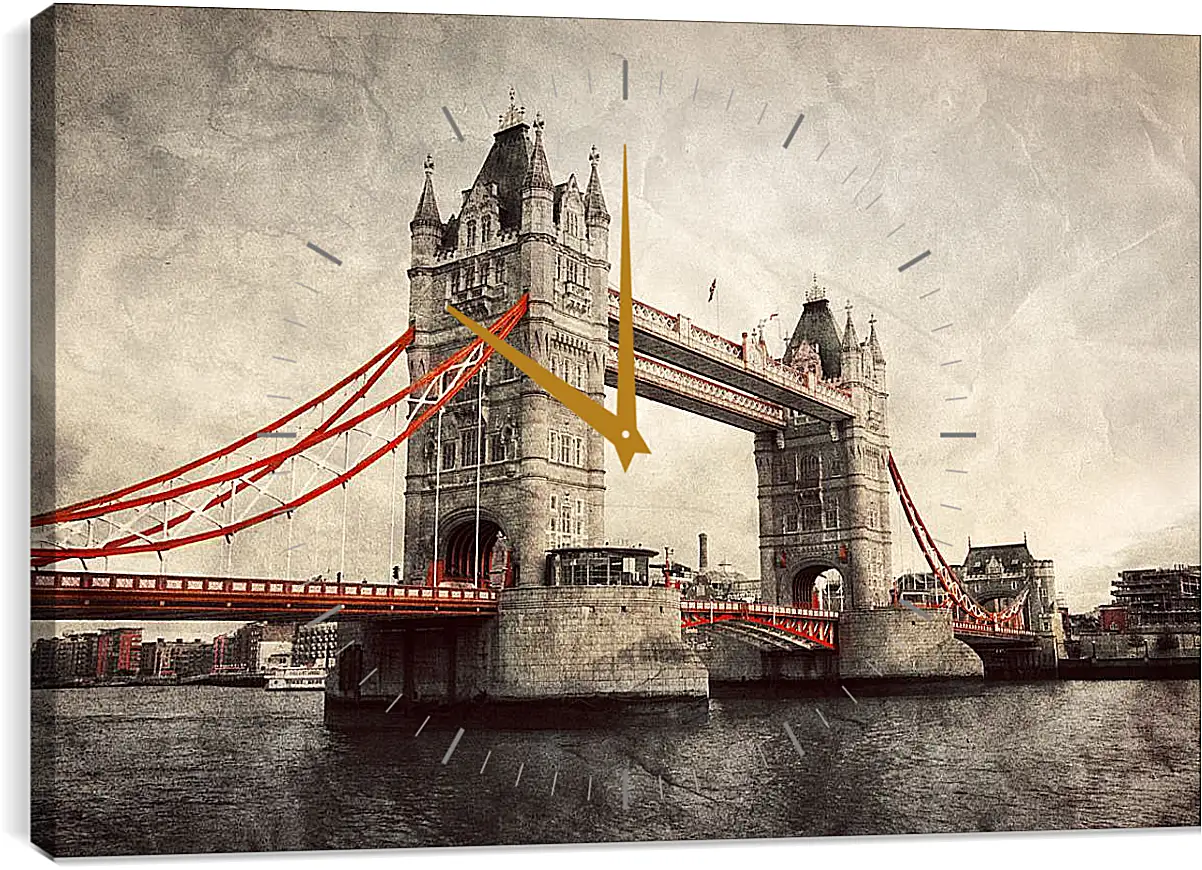 Часы картина - london england tower bridge