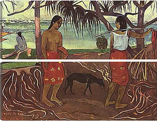 Модульная картина - Under the Pandanus I. Поль Гоген