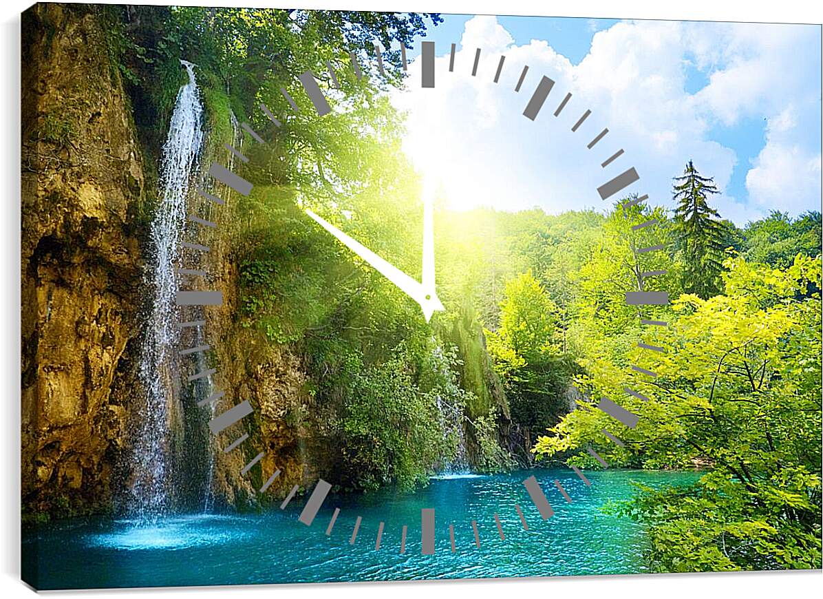 Часы картина - Чистый водопад