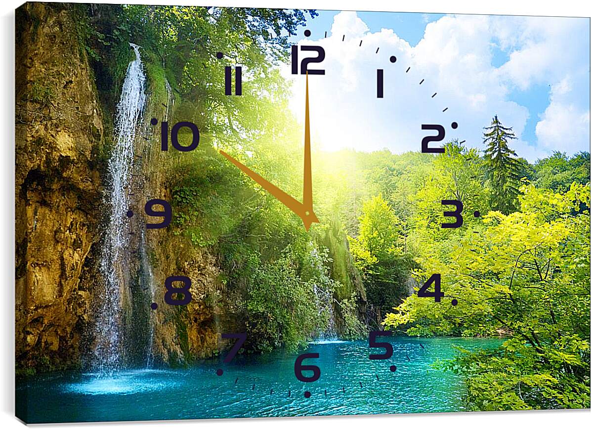 Часы картина - Чистый водопад