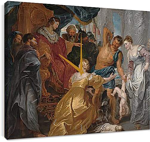Часы картина - The Judgement of Solomon. Питер Пауль Рубенс