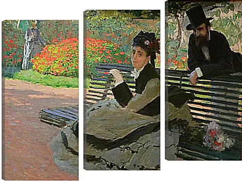 Модульная картина - Camille Monet on a Garden Bench. Клод Моне