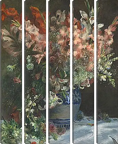 Модульная картина - Gladioli in a Vase. Пьер Огюст Ренуар