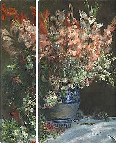 Модульная картина - Gladioli in a Vase. Пьер Огюст Ренуар