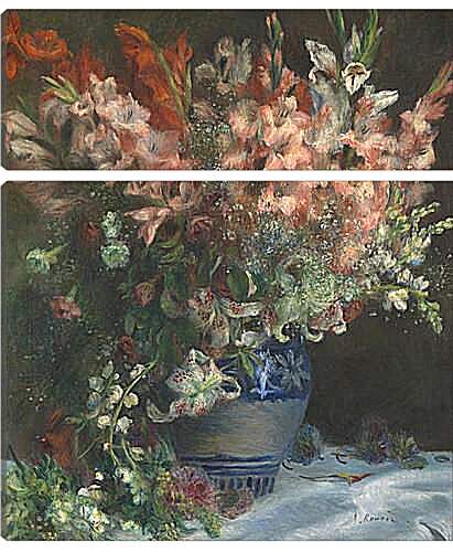 Модульная картина - Gladioli in a Vase. Пьер Огюст Ренуар