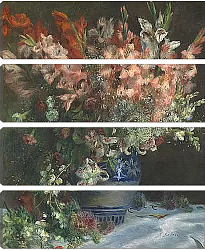 Модульная картина - Gladioli in a Vase. Пьер Огюст Ренуар