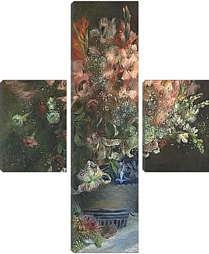 Модульная картина - Gladioli in a Vase. Пьер Огюст Ренуар