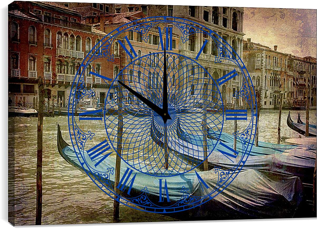 Часы картина - Стоянка Гондол