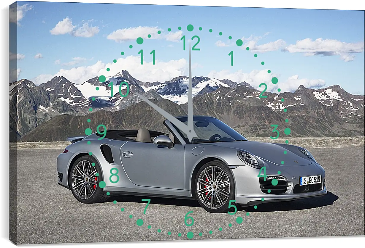 Часы картина - Порше 911 (Porshe 911) кабриолет