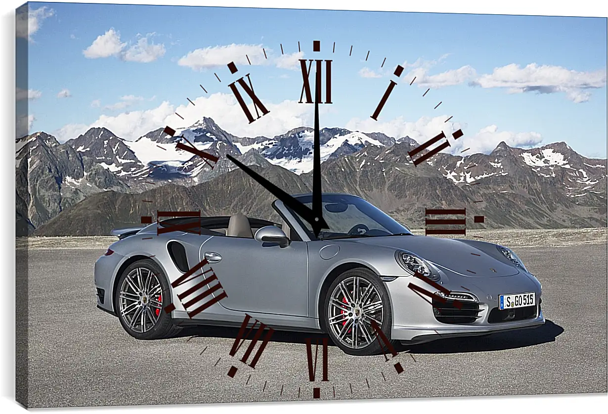 Часы картина - Порше 911 (Porshe 911) кабриолет