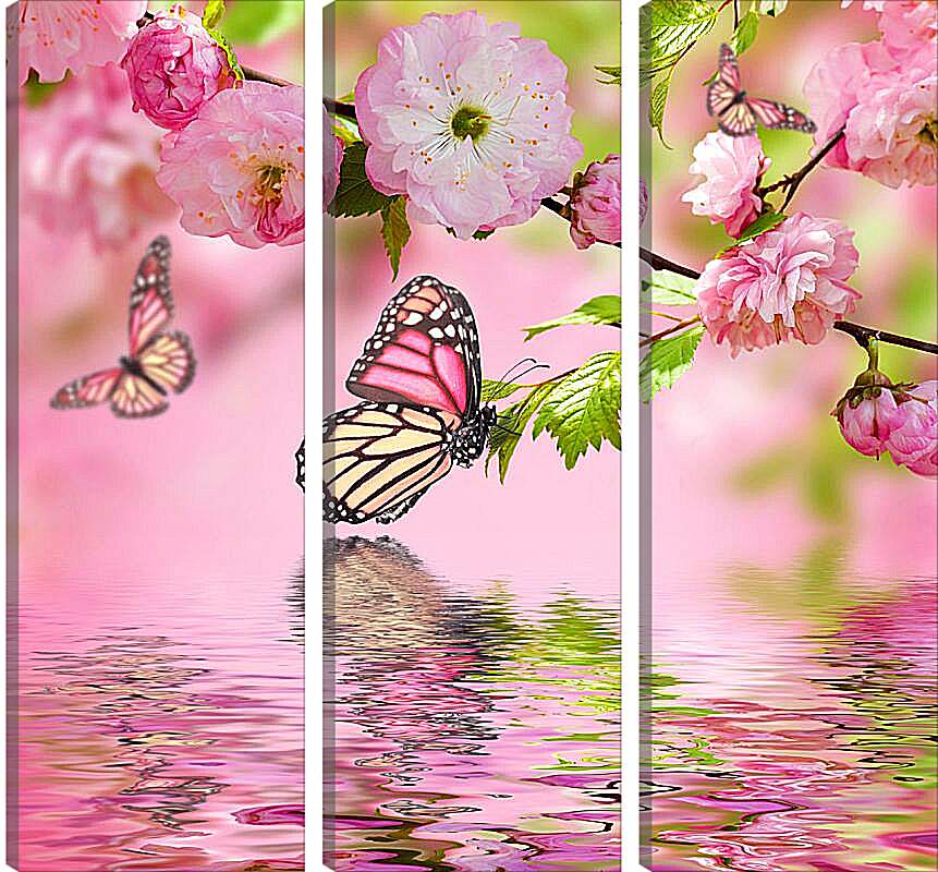 Модульная картина - Весенние бабочки