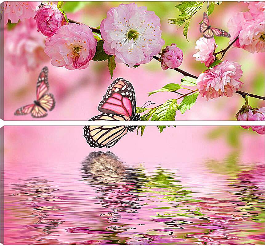 Модульная картина - Весенние бабочки