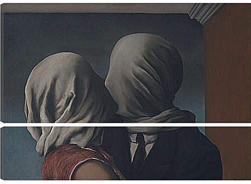 Модульная картина - The Lovers. (Любовники) Рене Магритт