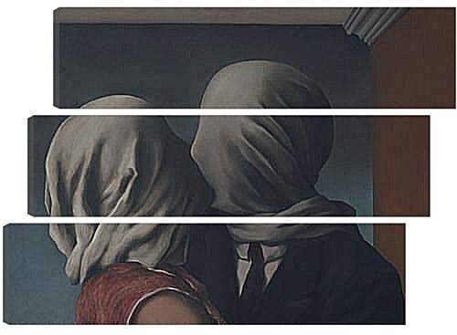 Модульная картина - The Lovers. (Любовники) Рене Магритт