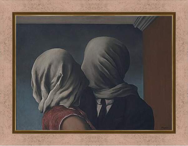 Картина в раме - The Lovers. (Любовники) Рене Магритт