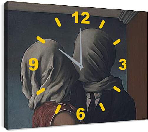 Часы картина - The Lovers. (Любовники) Рене Магритт