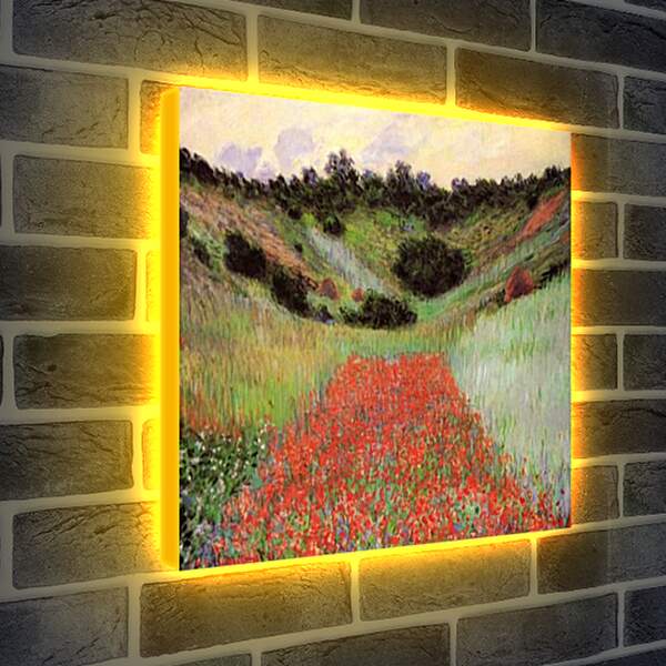 Лайтбокс световая панель - Poppy Field of Flowers in a Valley at Giverny. Клод Моне