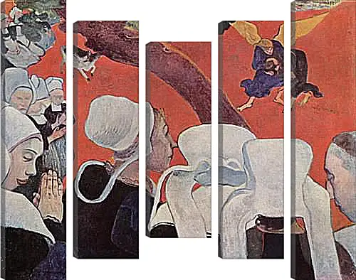 Модульная картина - La Vision apres le Sermon (La Lutte de Jacob avec l’Ange). Видение после проповеди. Поль Гоген