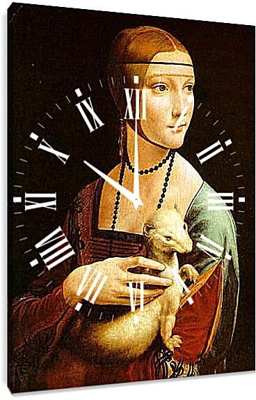 Часы картина - Дама с горностаем. Леонардо да Винчи